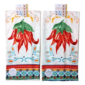 Kay Dee Designs Set of 2 Mi Casa HOT CHILI PEPPERS Terry Kitchen Towels by Kay Dee Designs