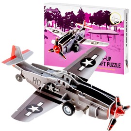 qollorette Wind-up Toy 3D Puzzle Children's Military Toy Model Building Army Aeroplane Model Wind-up Car Educational Games for Children Boys and Girls
