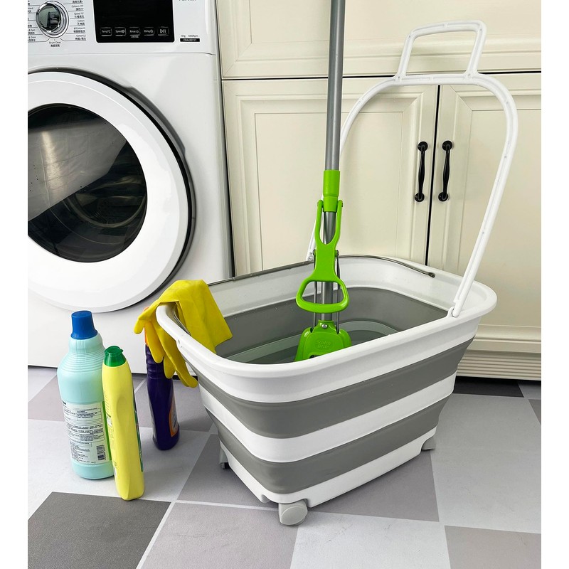 SAMMART 35L (9.24 Gallons) Collapsible Plastic Laundry Basket with Handle