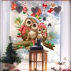 HOTIYOK Christmas Sticker, Window, Wall Sticker, Cartoon, Owl, Christmas Branches,