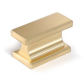 COTYKILEY 10 Pack Brushed Brass Kitchen Cabinet Knobs Drawer Pulls Solid Brass Drawer Knobs Dresser Knobs Kitchen Cabinet Hardware Knobs for Dresser Drawers