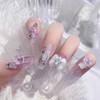 HAPVITAL 24-Piece Set, Nail Tips, Press-On, Popular, 3D, Handmade Japanese