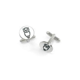 Unbranded Owl Inspired Circular Cufflinks / Fraternity Cuff Links / Suit & Tie