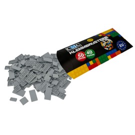 90 Clamping Blocks Tiles Building Blocks 1 x 2 2 x 2 2 x 4 Nubs Compatible Free Choice 34 Colours (411 - Light Grey)
