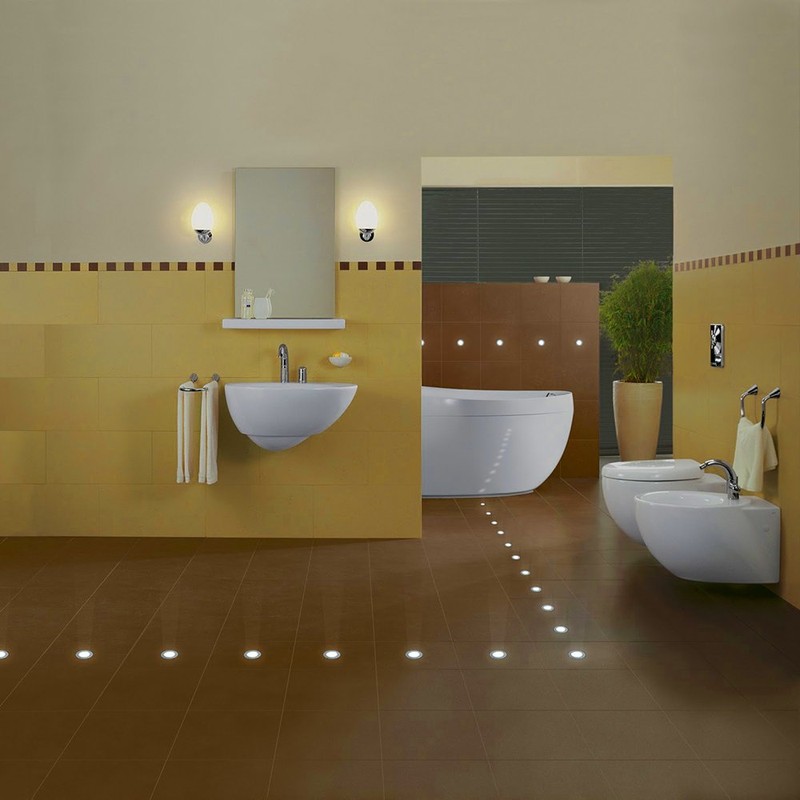 VBLED LED Mini Recessed Floor Light, Bathroom Recessed Light, Stainless