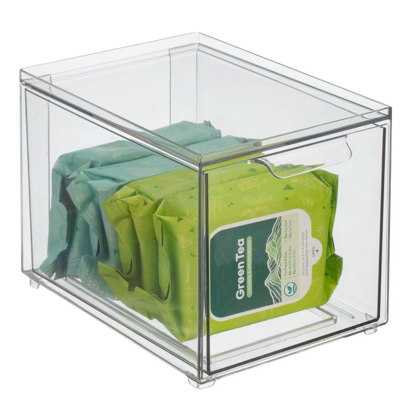 mDesign Cosmetic Organiser - Stackable Plastic Drawer Box - Practical