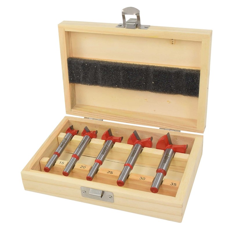 TCT Forstner Drill Bit Set 5 Pieces Diameter 15-35 mm