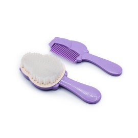 melii 2 Piece Hair Brush and Comb Set for Babies, Toddlers, & Kids, Easy Grip, Fun Designs - Cat