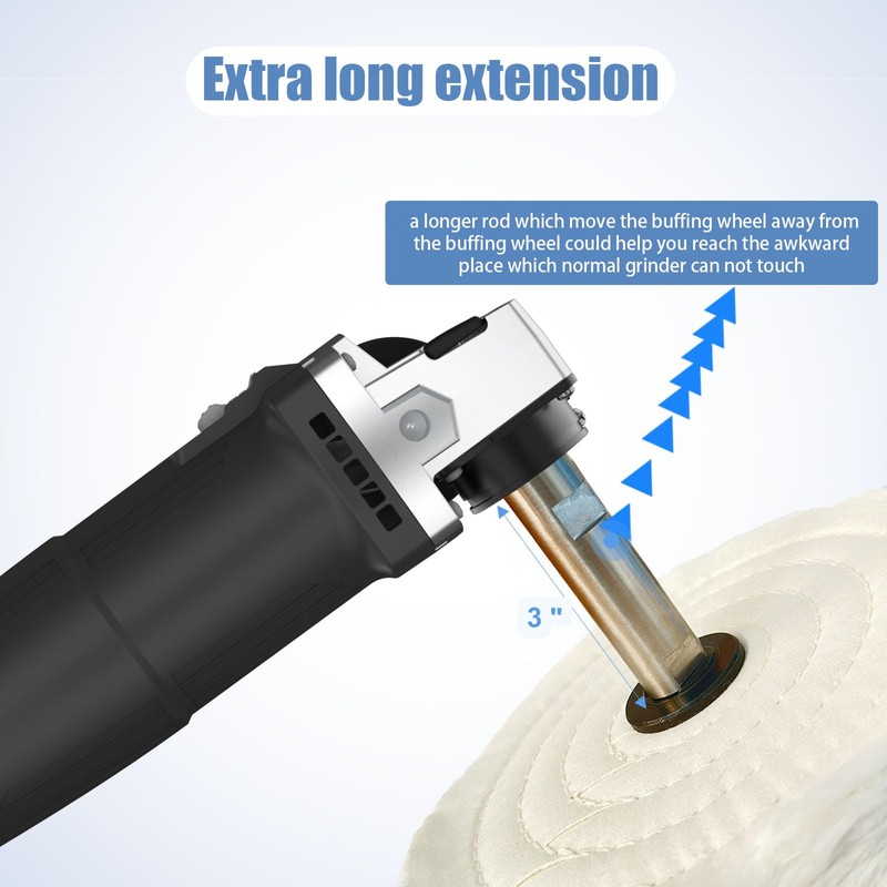 Neeki 4-1/2" Stainless Angle Grinder Arbor Extension Shaft, 5/8"-11 Thread