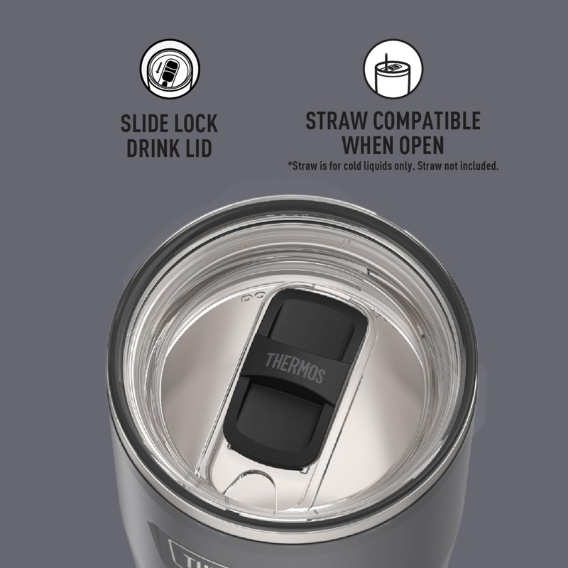 THERMOS ICON SERIES Stainless Steel Cold Tumbler with Slide Lock,
