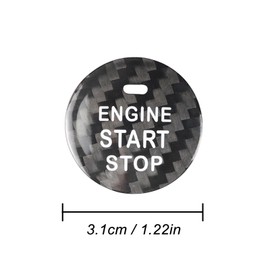 QianBao Compatible with Start Stop Button Cover Carbon Fiber Keyless Car Engine Push Start Ignition Switch Sticker for Subaru WRX Forester Outback Legacy XV Black