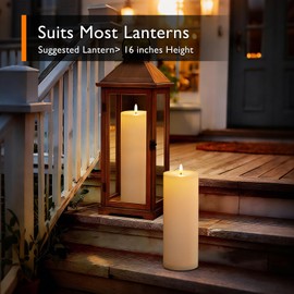 Homemory Outdoor Waterproof Flameless LED Candles 4" x 12", Battery Operated Large Pillar Candles with Remote & Timer, Long Lasting for Outdoor Lanterns & Patio, White, Set of 2