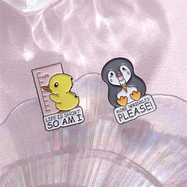 Cartoon Animal Enamel Pins Rabbit Corgi Duck Penguin Brooches Lapel Badges Pins Cartoon Pin Brooches for Backpacks Jackets Hats Bags