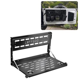 LMYYGOO 2024 Ford Bronco Tailgate Table, Heavy Duty Alloy Steel, 2021-2025 Bronco 2/4 Rear Door Tailgate Table and Molle Panel (Single-Layer)