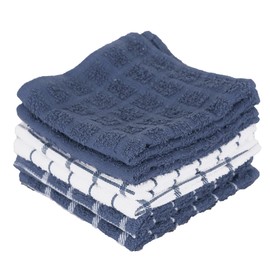 Ritz 100% Terry Cotton, Highly Absorbent Dish Cloth Set, 12” x 12”, 6-Pack, Federal Blue