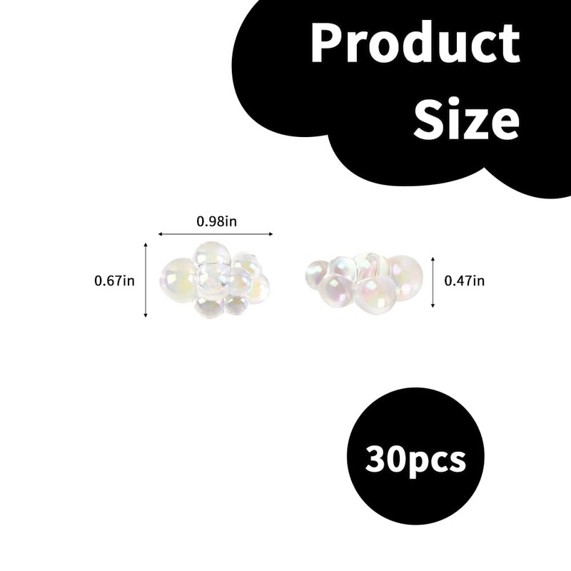 Luckforest Miniature Acrylic Bubbles, 30 Pcs Transparent Mini Bubbles Models