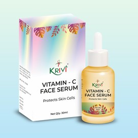 Krivi Herbals Vitamin C Face Serum With Vitamin C, Niacinamide & Hyaluronic Acid For Skin Radiance 30ml