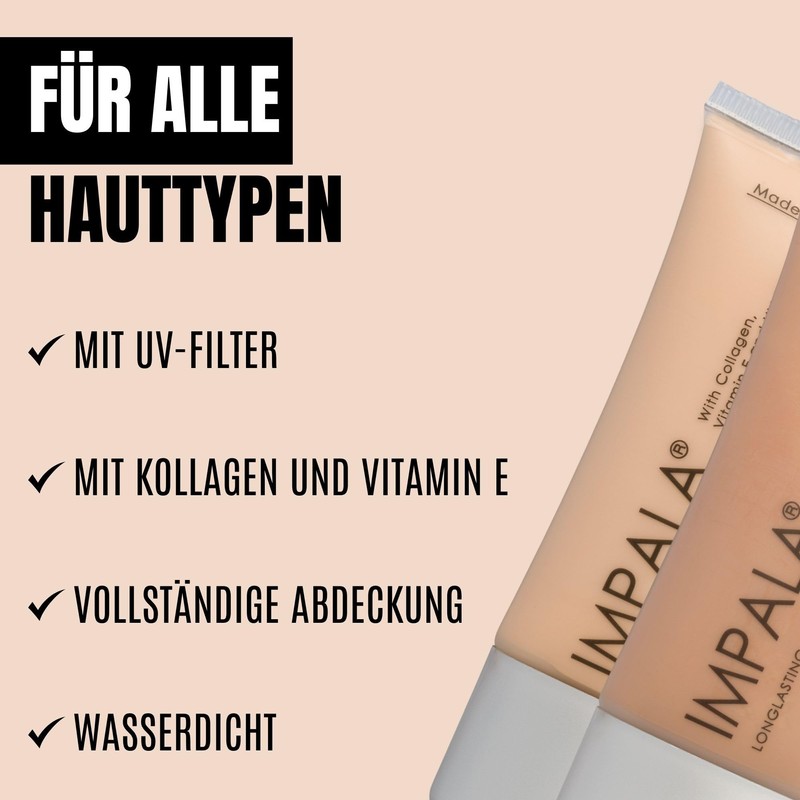 IMPALA | Lang anhaltende Make-up-Grundierung Farbe 01 | Voll abdeckende