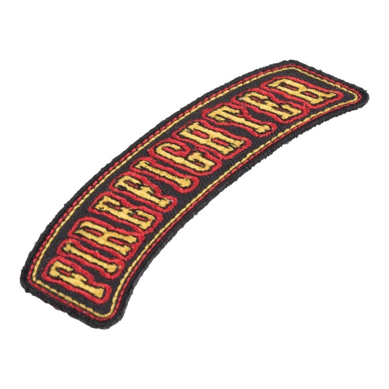 Firefighter Black & Yellow Rocker Patch, Firefighter Patches