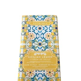 Alchimia Sicilian Lemon Vegetable Handmade Italian Soap Bar With Decorative Paper Wrap10.5 Oz 10.5 Oz, Cream
