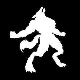 Werewolf Design #4 Vinyl Decal Stickers Car Window Wall Laptop Mug Monster Manwolf Werwulf (2" x 2", White)