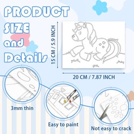 24Pcs Pre Drawn Canvas for Painting, Pre Printed Canvases Paint Party Stretched Canvas Animals Flowers for DIY Adults Beginner Students Party Gifts, 5.8 x .7.8 Inch(12 Styles)