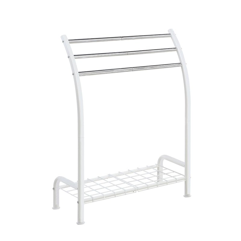 SunnyPoint Freestanding 3 Hanging Bar Towel Rack with Bottom Shelf