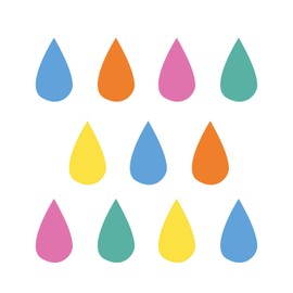 Stickerscape Colourful Raindrop Wall Stickers | Perfect for A Childs Bedroom, Playroom Or Nursery | Easy to Apply | Perfect to Add Interest to a Plain Wall…