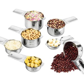 Measuring Cups Set,Stainless Steel Measuring Cups:Metal Measuring Cup Set of 7, Nesting Measuring Cups for Kitchen, Bakers Measuring Cups, Dry Measuring Cups & Measuring Cups For Liquid,Cooking&Baking
