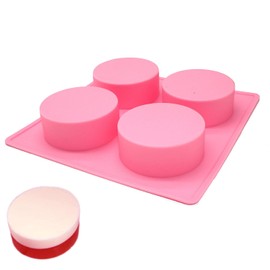 X-Haibei - Molde redondo de silicona circular, círculo cilíndrico, moldes básicos de barra de jabón liso, molde redondo para hacer jabón, diámetro del molde de velas. 7 cm