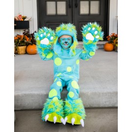 Lazy One Paw Mittens and Slippers Set, Cute Animal Accessories for Kids and Adults, Monster (Green Monster, X-Large)