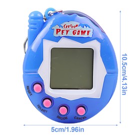 CPJJ 2 Pieces Electronic Pets, Electronic Pet Game Machine With Keychain Retro Handheld Console Mini Digital Virtual 90S Toys Animal Cyber Toy For Adults Teens Birthday Gift(Blue,Red,Egg Shape)