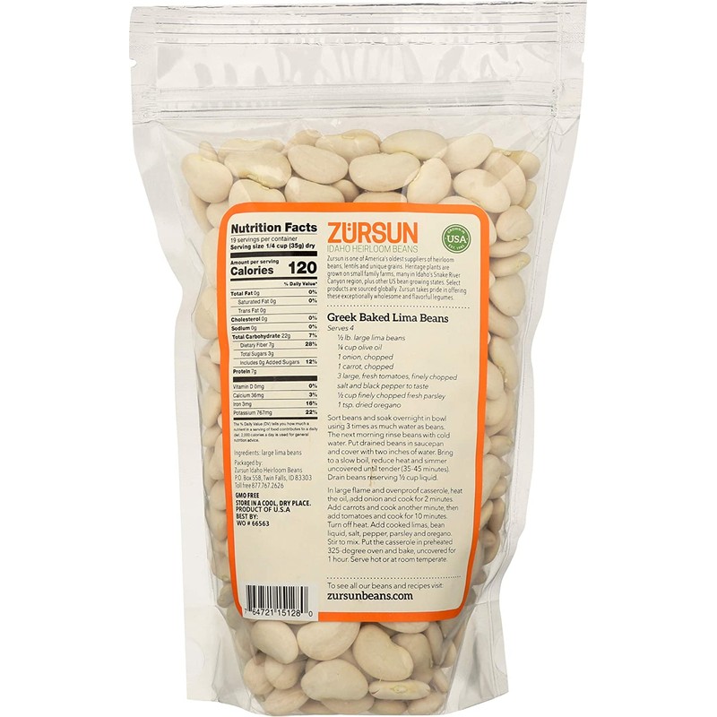 ZURSUN Beans Large Lima, 24 OZ