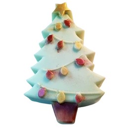 3 Pc Set - Christmas Tree Soap w/Mica Color - Goatmil & Shea Formula (Large-Vertical)