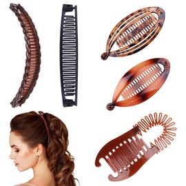 PNPGDYK Banana Hair Clip, 5 Stück Groß Bananen Haarspange, Vintage Bananen-Haarspangen, Pferdeschwanz Haarklammer, Für Damen Mädchen