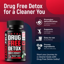 CANNA FIELD Total Detox and Liver Cleanse - USA Made - 5-Days Detox - Natural Toxins Cleaner for Skin, Hair, Nails, Gut – Mega Support and Repair - Natural Herbal Health Formula, Immune Support