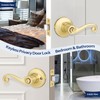Bonpoly 6 Pack Gold Door Handles, Wave Style Door Lever