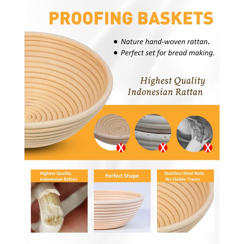 Banneton Bread Proofing Basket, Proofing Basket for Sourdough Bread Baking,