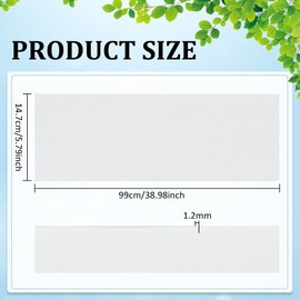 BENECREAT Cotton Strechy Kintted Rib Fabric, White Tubular Rib Knit Fabric Ribbing Cuff Material for Collar NeckBands Trim Material Jacket Sewing, 99x14.7cm