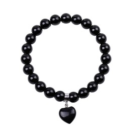 strrng Black Obsidian Bracelet,Obsidian Bracelet,Black Onyx Bracelets,for Birthday Valentines Christmas Jewellery Gifts