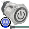 UL Listed (15Amp) 16mm 5/8'' Latching Push Button Switch Blue