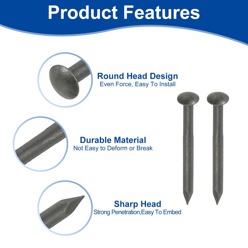 sourcing map 50Pcs Small Hardware Nails, 2D x 1" Brass