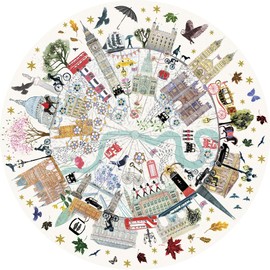 London Buildings Circular | 500 Piece Circular Jigsaw | London Skyline Puzzle | Sustainable Jigsaw Puzzle for Adults | Premium 100% Recycled Board | Great Gift for Adults | Gibsons Games
