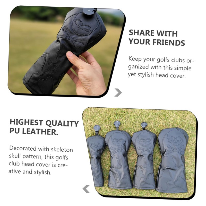 Totority 1pc Skeleton Skull Pattern Golf Club Head Cover Stylish