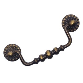Universal Hardware Solid Vintage Cabinet Handles Antique Brass Swan Neck Drawer Pull Handle - 400B (400B Brass)