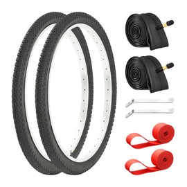 2-Pack 26x2.125 Mountain Bike Tires & Inner Tubes Set - 26-inch Folding Puncture-Resistant Replacement Tires with Pair Inner Tubes & Tire Levers for MTB Off-Road Bikes