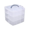 LZYMSZ 3-Tier Transparent Adjustable Stackable Compartment Slot Plastic Storage Box,