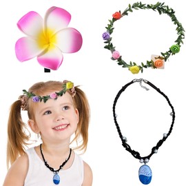 Girls Princess Ocean Costume Accessories Necklace Accessories Headband, Ocean Pendant, Luminous Necklace, Hand-Braided Necklace with Pendant, Party Necklace for Women and Girls