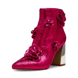 Betsey Johnson Women's Finlee Ankle Boot, Fuchsia, 8