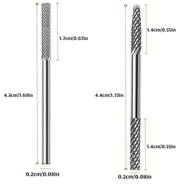 2Pcs 3XF Cuticle Nail Drill Bit, Cuticle Bit for Nail Drill Double Heads Cuticle Drill Bits Nails Diamond-Shaped Nail Bits Drill, Cuticle Drill Bit Clean Dead Nail for Manicure Home Salon Supplies